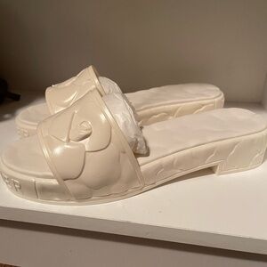 Valentino Garavani Cream Sandals with Floral Design